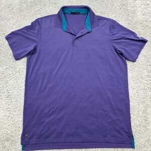 Greyson‎ Golf Polo Shirt Mens Large Purple Teal Contrast Wolf Logo Athletic